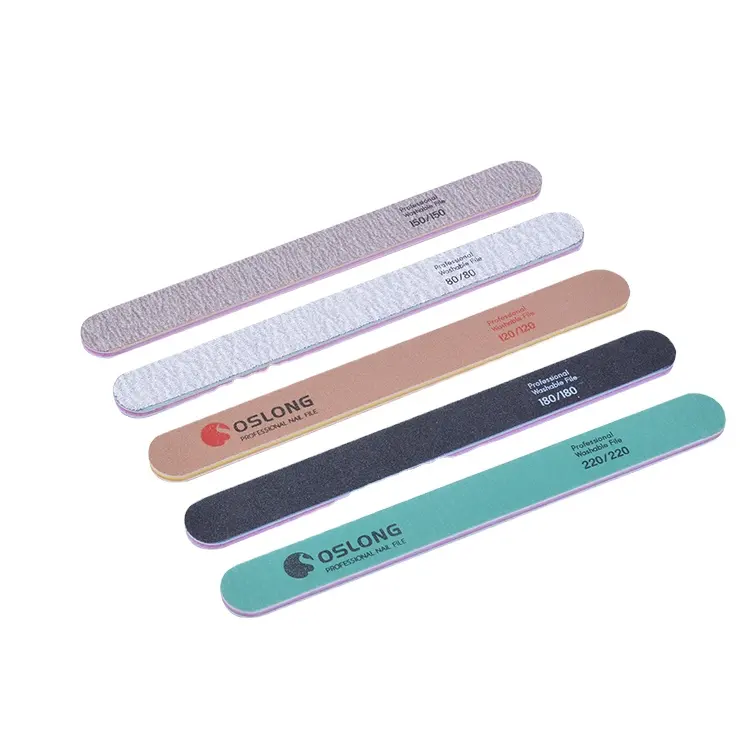 Wholesale manicure OEM nail file grit 100/180 Durable straight private label nail files and buffers