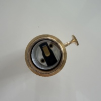 Douille de lampe E27 vintage en laiton avec interrupteur marche/arrêt à bascule, douille Edison en métal moleté à double anneau de verrouillage pour suspension rétro