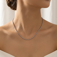Collier ras du cou en acier inoxydable sur mesure, chaîne serpent ronde, perles à sertir, anneaux sans soudure, composants de bijoux DIY, OEM ODM