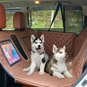 Grande housse de siège pliable imperméable en coton Oxford noir pour animaux de compagnie, transporteur de chien lavable avec motif uni pour chats - Product Image 3