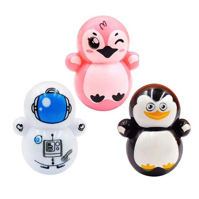 Mini Roly-Poly Wobbling Toy Goodie Bag Filler Penguin Animal Doll Fidget Wobbler Desktop Toys Set of 100