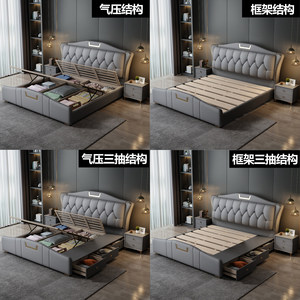 Popolare <span class=keywords><strong>Letto</strong></span> King-size di Lusso con Moderno Telaio in Pelle, Set di Mobili per Camera da <span class=keywords><strong>Letto</strong></span> per <span class=keywords><strong>Letto</strong></span> <span class=keywords><strong>Matrimoniale</strong></span> King-size - Product Image 2