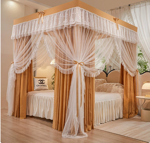 Mosquitera Plegable de 4 Puertas Estilo Real con Toldo Oscurecedor para Verano - Product Image 1