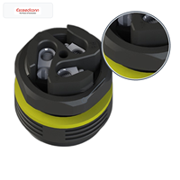 Conector Eléctrico Impermeable con Abrazadera de Tornillo Redonda Macho de 3 Pines y 17.5A, IP68, para Iluminación LED Exterior