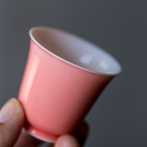 Peach Blossom <b>Tea</b> Cup Porcelain Single Cup Handmade Kung Fu <b>Tea</b> <b>Set</b> Meditation Cup Retro Small <b>Tea</b> Bowl - Product Image 2