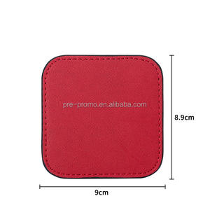 Sottobicchiere quadrato in pelle sintetica in bianco all'ingrosso - Product Image 4