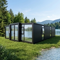 Maison Modulaire Préfabriquée de Luxe Pliable à Double Aile 2040, 1 à 5 Chambres, pour Projet de Camping, Projet d'Hébergement Culturel et Touristique