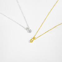 Kalung Liontin Gembok Mini Hati Perak Sterling S925 Berlapis Emas 18k Mewah FUANAY Boho Bijouterie Por Mayor