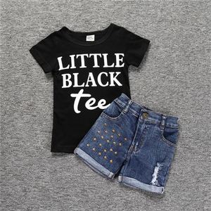 Conjunto de Ropa de Verano para Bebés Niñas, Camiseta de Manga Corta y Pantalones Cortos de Mezclilla, Dos Piezas, Regalo - Product Image 3