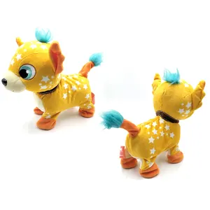 사랑스러운 작은 짖는 봉제 개 장난감 귀여운 스티치 인형 동물 장난감 개 산책 전자 인형 개