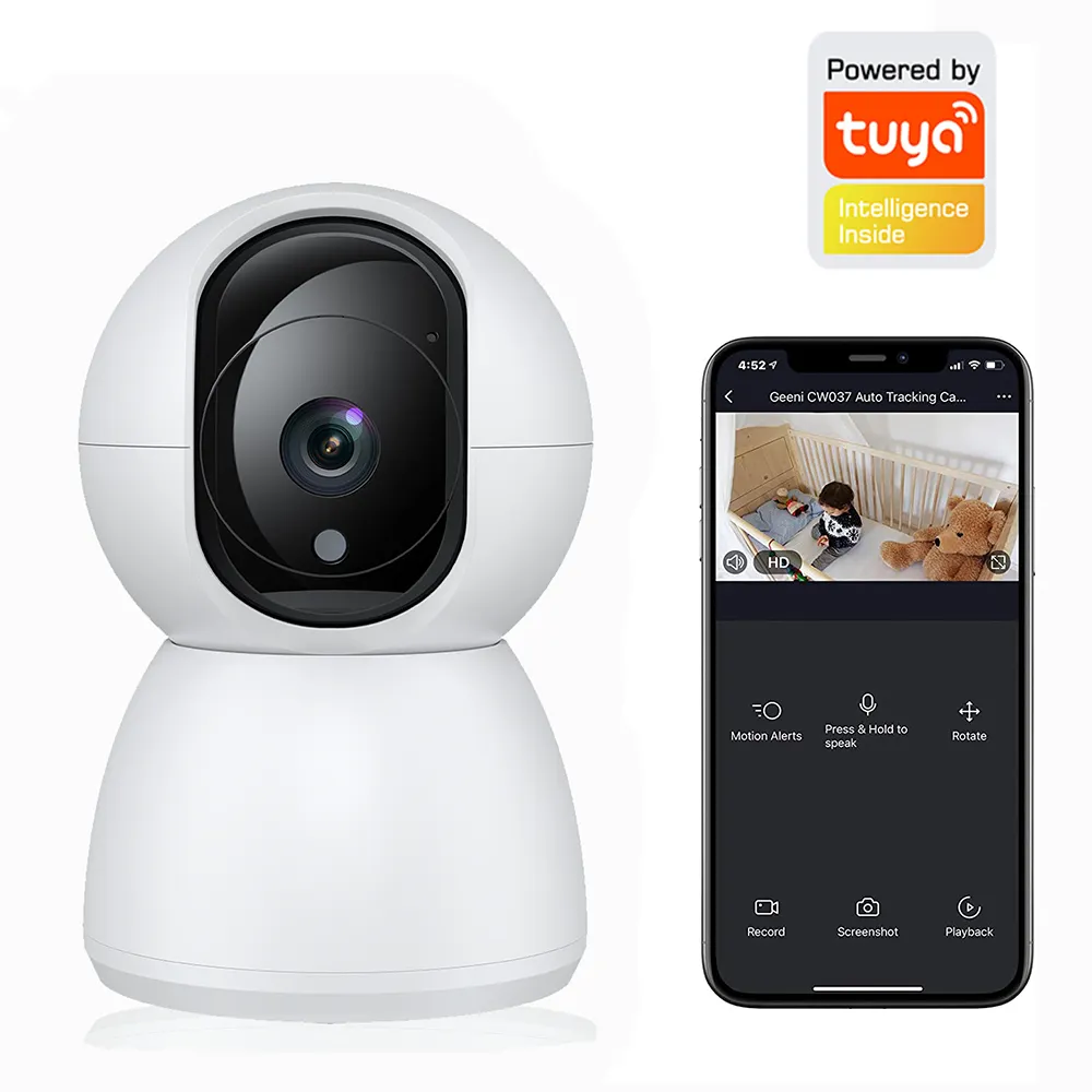 TUYA APP 3MP wifi smart Camera Auto Rotate Tracking Full HD 1080P CCTV Wireless MINI Camera