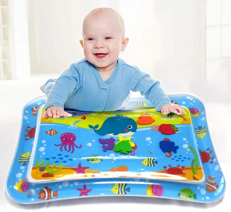 Tapis de jeu d'eau pour bébé de 0 à 3 ans, tapis de jeu gonflable Mat pour bébé