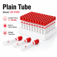 Tabung Serum Kaca Veteriner Polos Tutup Merah 1ml-10ml untuk Pengambilan Darah Hewan Tabung Pengambilan Darah Vakum
