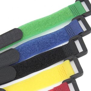 Sangle de fixation écologique auto-adhésive réutilisable double face avec boucle réglable en nylon pour livres et câbles - Product Image 3