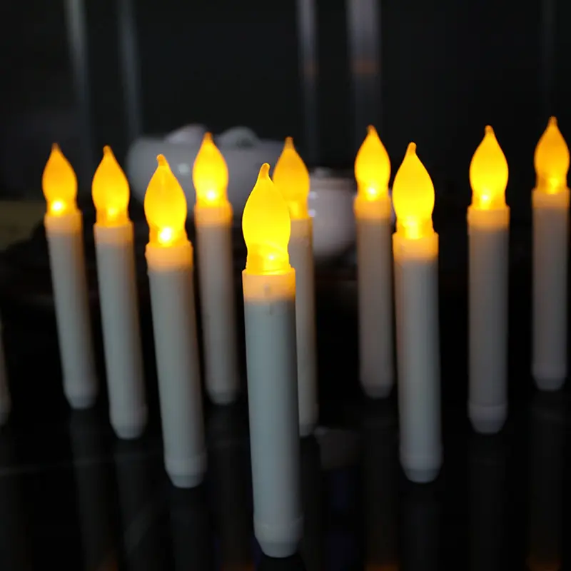 버스트 판매 긴 흰색 LED 촛불 빛 원통형 할로윈 공예 촛불 크리스마스 촛불