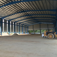 Bâtiment modulaire préfabriqué léger en structure d'acier, kit d'entrepôt, d'usine logistique, de grange, d'atelier ou de hangar à ossature métallique