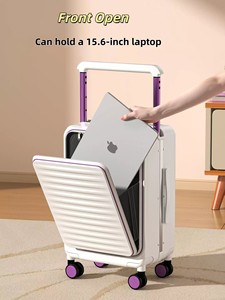 2025 nouveauté grande capacité bagages ouverts avant et latéraux PC <span class=keywords><strong>valise</strong></span> à large poignée <span class=keywords><strong>avec</strong></span> <span class=keywords><strong>chargeur</strong></span> <span class=keywords><strong>USB</strong></span> bagages à main - Product Image 3
