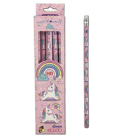 Crayons en bois de dessin animé promotionnels en gros pas chers, logo personnalisé, paquet de 12 branches, crayons en bois naturel