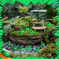 Figurine de canard extraterrestre vert en résine, décoration de tableau de bord pour Halloween et Noël, cadeau mignon pour fête OVNI et science-fiction, objets de collection de bureau