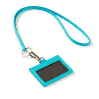 Porte-cartes d'identité et de crédit en cuir véritable avec logo personnalisé, blocage RFID, sans fermeture, avec cordon de cou et fenêtre transparente pour carte d'identité 2.8x3.75