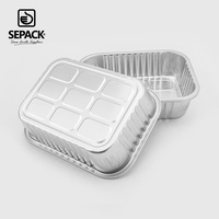 Conteneurs alimentaires en aluminium argenté en gros, 760 ml, 178 x 136 mm, pour restaurants et services de traiteur, vente en gros