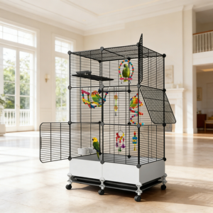 Grande Gabbia per Uccelli per Ara, Design Spazioso in Metallo Resistente per Uso Esterno, Gabbia Grande per Uccelli, Gabbia per Ara - Product Image 1