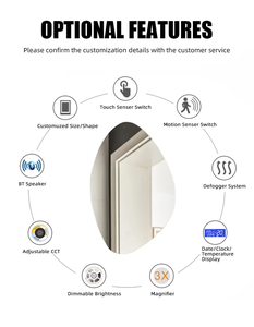 Appartamenti interni personalizzabili a colori morbidi che cambiano specchio intelligente da <span class=keywords><strong>bagno</strong></span> retroilluminato a specchio verticale illuminato in modo irregolare - Product Image 5