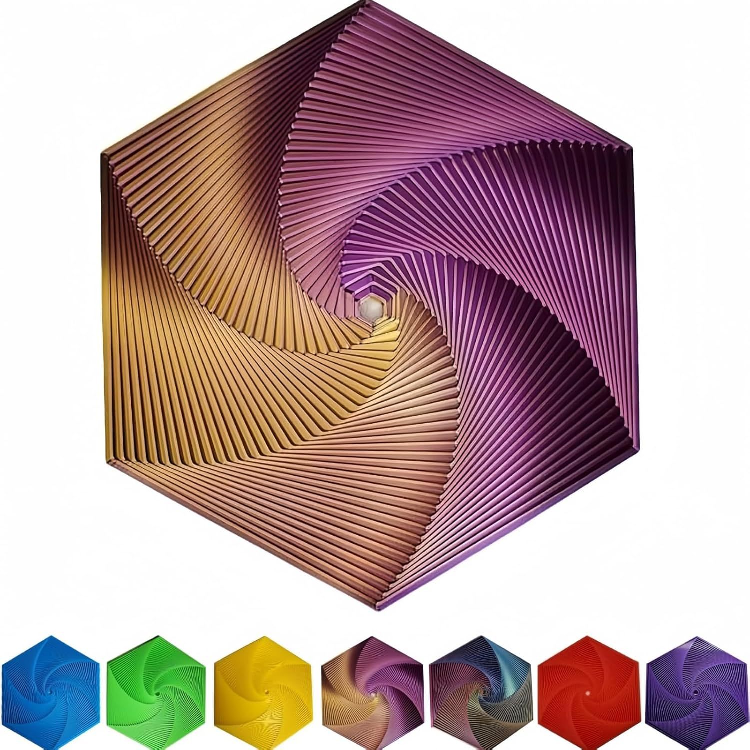 Juguete mágico hexagonal de 12,5 cm - Degradado morado-dorado