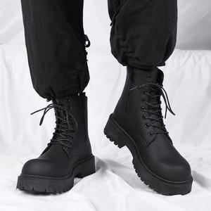 Bottes de travail de chantier d'hiver confortables en cuir véritable résistantes à l'usure imperméables antidérapantes unisexes montagne - Product Image 4