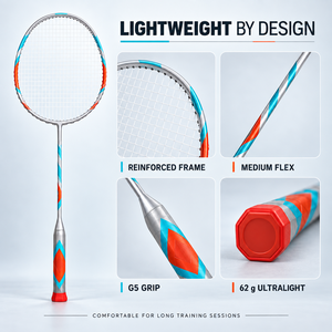 Raquette de <span class=keywords><strong>badminton</strong></span> professionnelle 5U en fibre de carbone ultra-légère, cadre intégral, pour entraînement adulte, cordage personnalisé, OEM ODM - Product Image 1