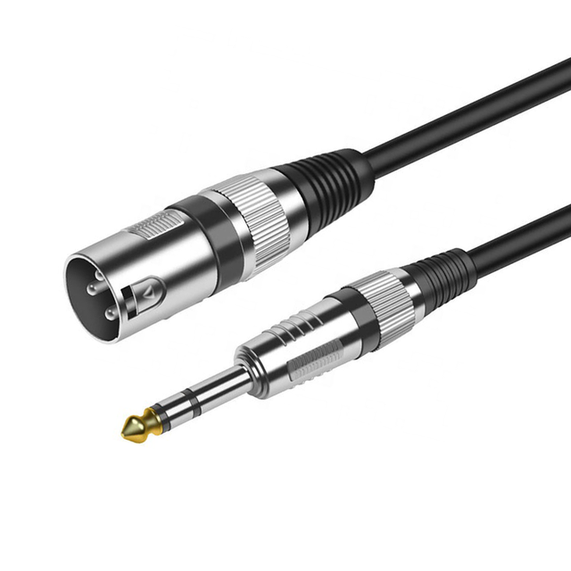 6.35MM 1/4 Inch TRS Guitar Male to 3 Pin XLR Male Audio Stereo Mic Microphone Cable for Speakers
