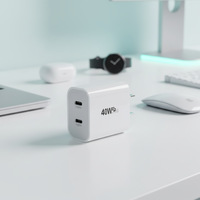 Charger Harga Pabrik PD 40W QC4.0 Pengisi Daya Cepat Ponsel Buatan GaN Port Tipe-C Ganda & Standar