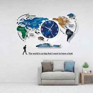 120 x 55 CM avec Veilleuse LED Grandes Horloges Murales Personnalisables, Ajoutez le <span class=keywords><strong>Nom</strong></span> de Votre Pays sur la <span class=keywords><strong>Carte</strong></span> du <span class=keywords><strong>Monde</strong></span>, Décor Dropshipping DDP - Product Image 2