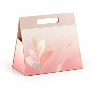 Boîte-cadeau en papier pliable personnalisée de luxe avec poignée intégrée, emballage monobloc pour les produits de beauté et la vente au détail en boutique - Product Image 2