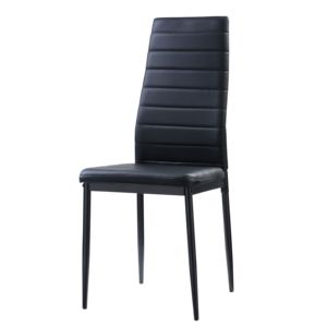 DB Ensemble de 2 chaises d'appoint de style moderne Finition en métal noir avec revêtement en similicuir Meubles de salle à manger contemporains solides - Product Image 4
