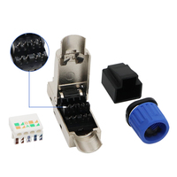 PUXIN Red sin herramientas enchufe Modular CAT6 CAT6A CAT7 CAT8 FTP STP blindado RJ45 piezas de telecomunicaciones Ethernet conectores de campo