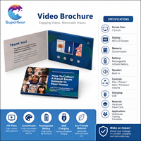 Brochure Video A5 da 7.0 Pollici con Display IPS, Sensore Magnetico, Logo in Rilievo, Copertina Rigida, Risoluzione 1024x600