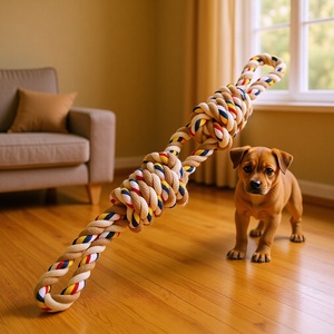 Jouet pour chien en corde, 60cm, 550g, anneau de traction en coton tressé durable pour grands chiens, jouet amusant à mâcher pour animaux de compagnie - Product Image 1