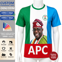 T-shirt personnalisé pour la campagne au Nigeria, échantillon rapide, vêtements pour rallye politique, impression photo, uniforme promotionnel, approvisionnement direct usine