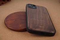 Coque arrière en bois étui de téléphone portable en gros personnalisé antichoc TPU bois véritable naturel pour Iphone 15 artisanat en bois 50 pièces