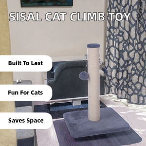 Wholesale Modern Classic Wood <b>Cat</b> Scratching Post & Climbing <b>Tree</b> 2-Level Indoor Vertical Design <b>Large</b> <b>Cat</b> Toy - Product Image 2