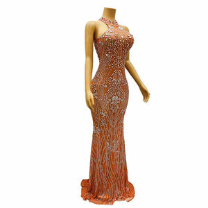 Novance Y4451 Fournisseur en vogue Robe de bal sirène avec strass Robe de bal avec traîne Robes rouges pour femmes Soirée élégante - Product Image 2
