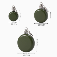 Flacon de poche minimaliste en acier inoxydable 304 rond avec logo personnalisé, mini flacon à liqueur pour cadeau promotionnel