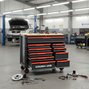 Chariot à outils mobile GOLDENLINE moderne en acier SPCC, 10 tiroirs, avec roulettes universelles, pour <span class=keywords><strong>garage</strong></span> et atelier - Product Image 6