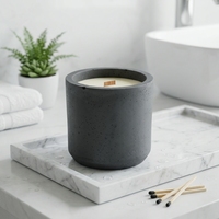 Bocaux à bougies en ciment vides, cylindriques, pour bougies, vente en gros, finition mate, faits à la main, décoration intérieure