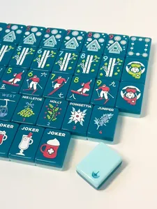 Juego de Mahjong Americano de Lujo para 4 Jugadores, 160 Piezas, de Acrílico de Doble Capa, Resistente al Agua, con Patas Metálicas Plegables, 36 mm, Estilo Cabaña de Montaña Invernal - Product Image 3