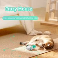 Tat Cat Rat Toy Emulational Souris interactive automatique pour chat avec queue colorée et queue de plumes