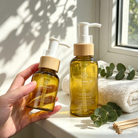 Botol Pompa Kayu Bambu Isi Ulang Wadah Cairan Minyak 50ml 100ml 150ml 300ml Botol Dispenser Minyak Tubuh Kosmetik Minyak Rambut