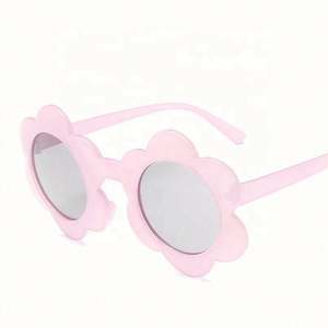 Lunettes de soleil pour enfants, petites montures roses, pour garçons et filles, tendance, nouvelle collection, protection UV400, forme ronde, motif floral, 2021 - Product Image 5