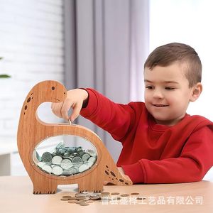 Hucha de madera con forma de dinosaurio para niños, decoración del hogar, caja de monedas, regalo - Product Image 3